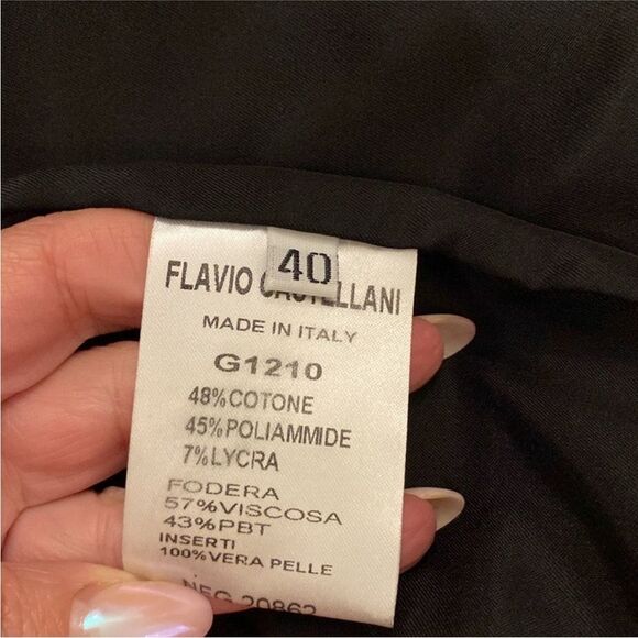 Flavio Castellani genuine leather Black Studded Women's mini  Skirt, S - Picture 6 of 7